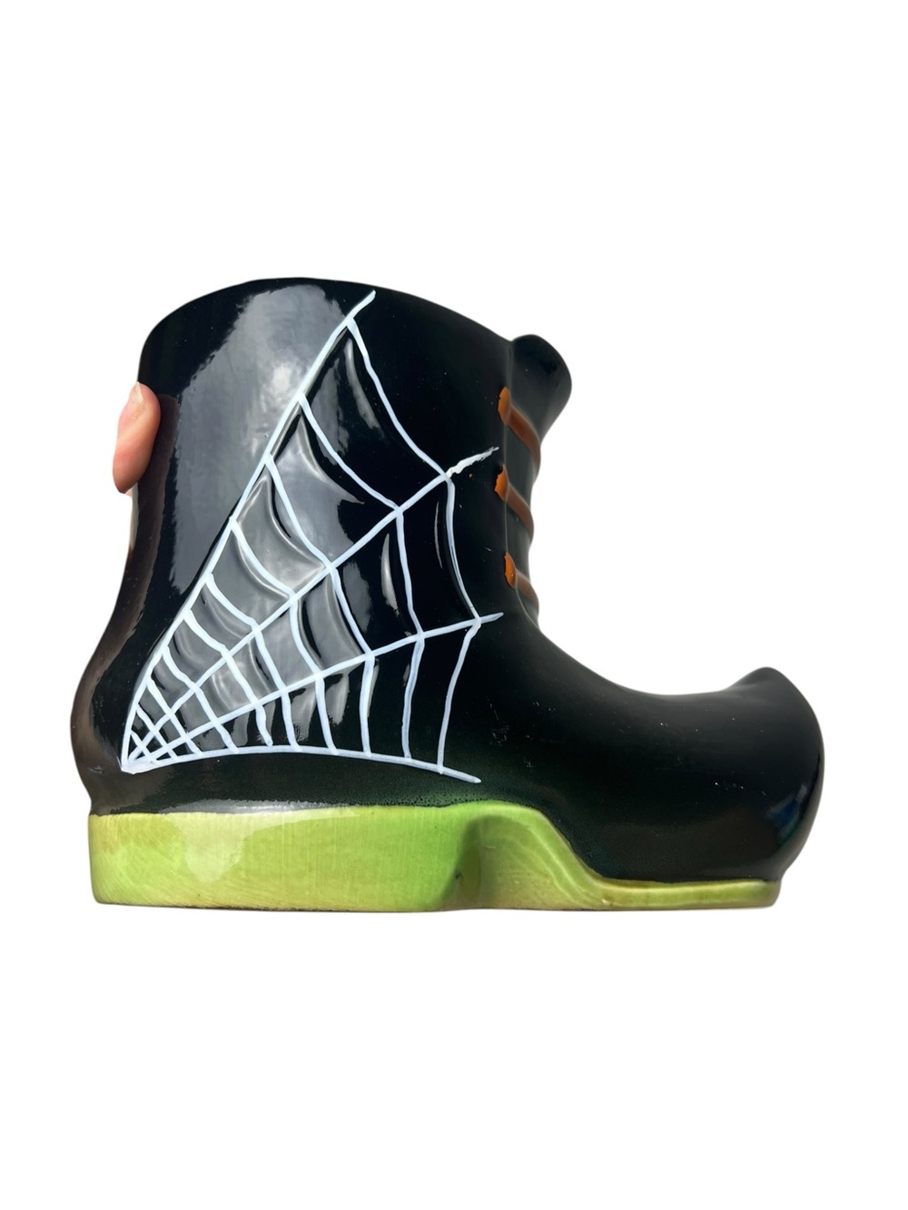 Yankee Candle Halloween Black Witch Boot Jar Candle Holder With Web